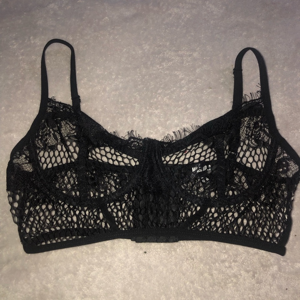 Crochet Black Lace Bralette